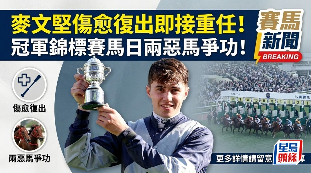 马场浮世绘｜麦文坚伤愈复出即接重任！ 冠军锦标赛马日两恶马争功