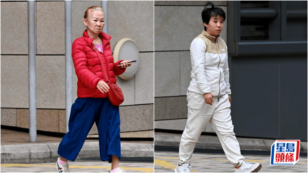 被告張惠珠(左)及文笑玲(右)。蘇正謙攝
