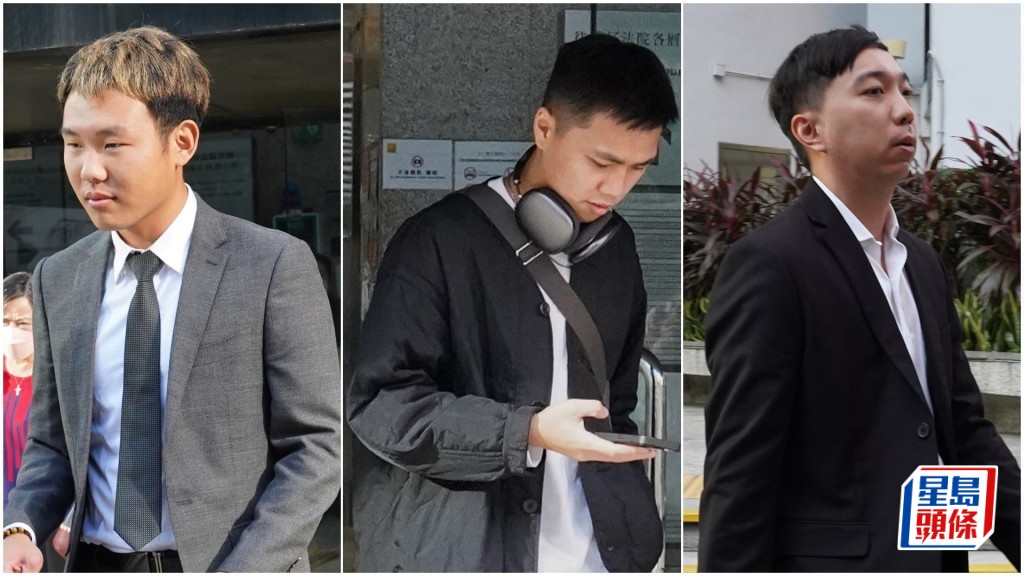 3名罪成被告左起朱健君、許銘晉和馬健朗。資料圖片