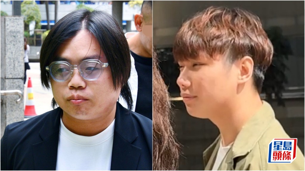 經審訊後被裁定暴動罪成的兩被告左起陳樂燊及林顯誠，兩人分別判監36個月2星期和30個月。資料圖片