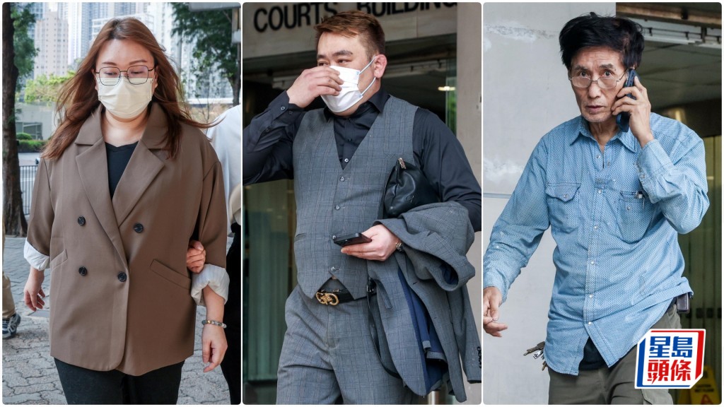 左起被告周淑霞、鄭國歡和江寶材。何家豪攝