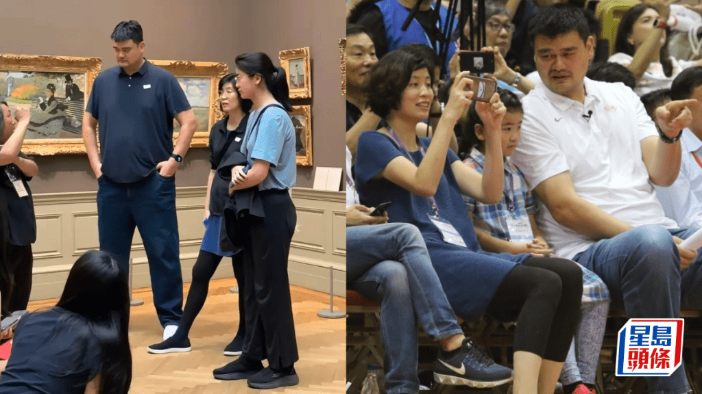 姚明16岁女儿近照高过爸爸肩膊目测身高逾2米  篮球名将近年暴胀至200公斤健康惹忧心