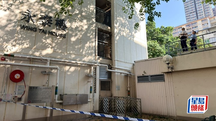 福来邨永泰楼男子堕楼。梁国峰摄