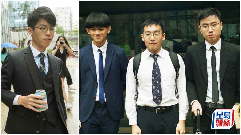 左起被告張敬生、杜林丞亨、郭永皓和容頌禧下午接受判刑。資料圖片