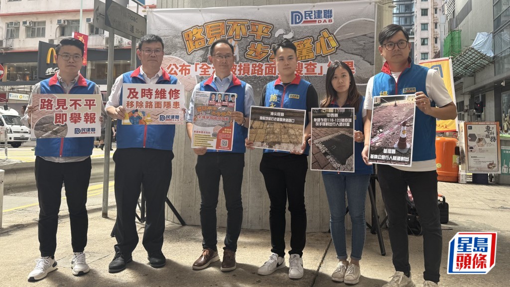 民建聯今日公布「破損路面大搜查」調查結果。