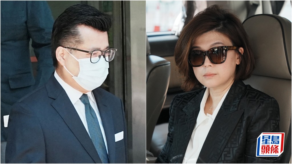 被告陳燿陽(左)涉恐嚇妻子陳李明慧(右)一案,控方今加控陳燿陽襲擊傷人罪。汪旭峰攝