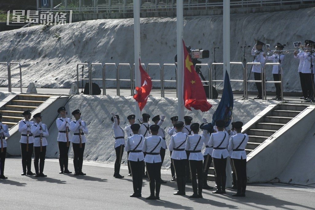 香港警察学院将于4月15举行升旗典礼。图为去年同日举行升旗典礼。