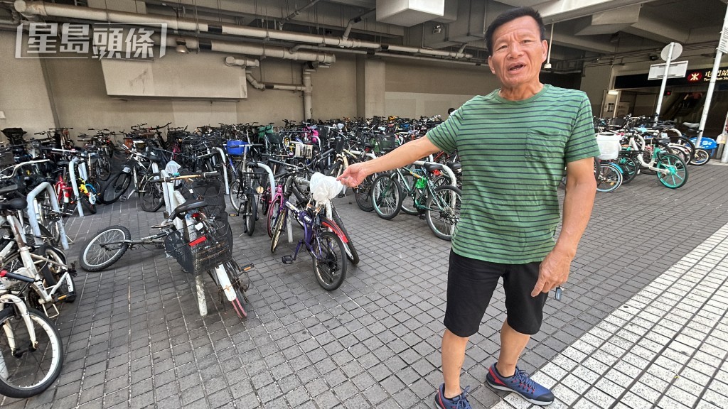 市民朱先生表示,他曾見有單車被推跌。 市民朱先生表示,他曾見有單車被推跌。