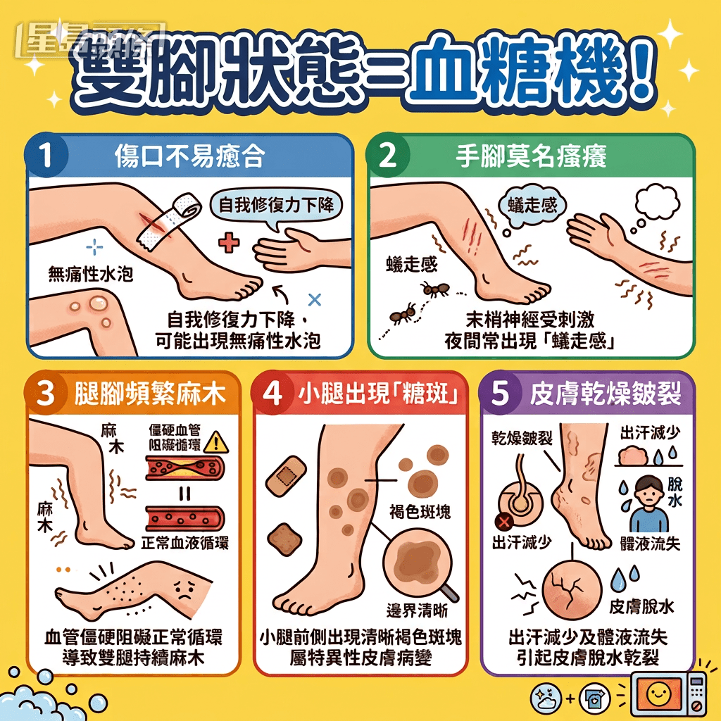 雙腿出現5大跡象提示血糖或已失控 雙腿出現5大跡象提示血糖或已失控