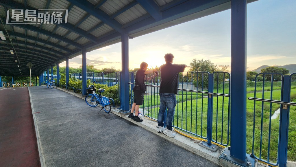 現場為上水彩園路近天光甫單車天橋,日落景色宜人。 現場為上水彩園路近天光甫單車天橋,日落景色宜人。