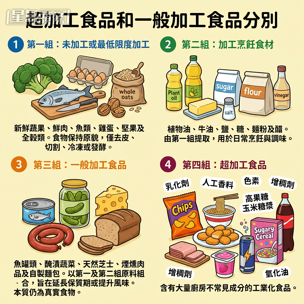 超加工食品 VS 一般加工食品