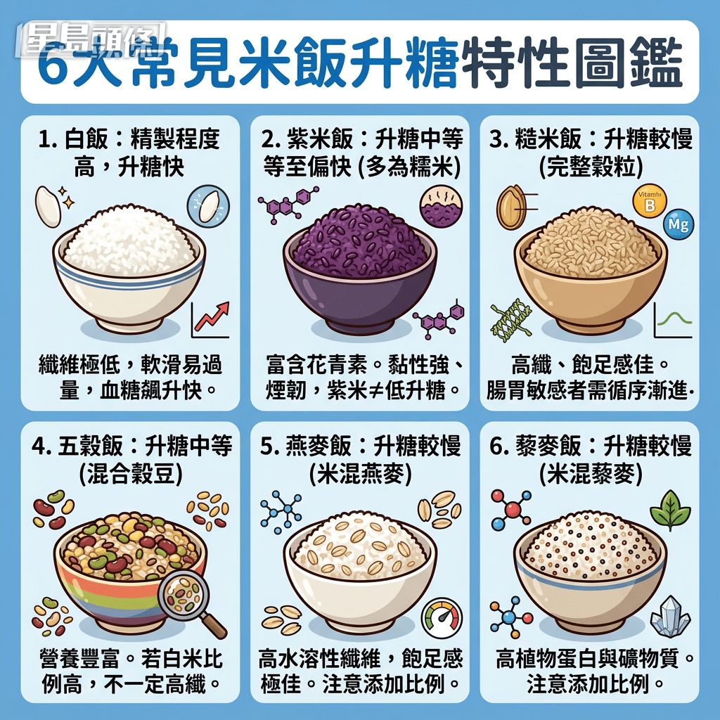營養師拆解6大常見米飯升糖特性 營養師拆解6大常見米飯升糖特性