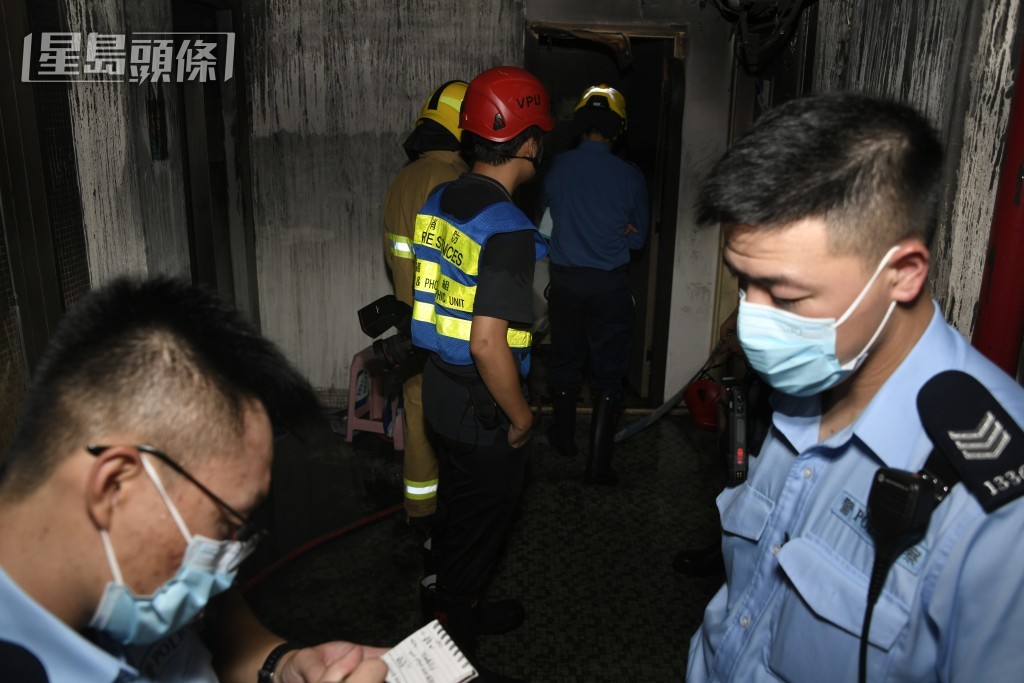 起火的14樓未解封。楊偉亨攝 起火的14樓未解封。楊偉亨攝