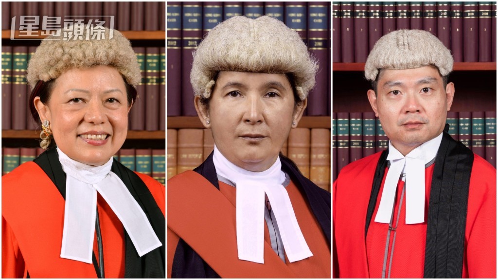 主審法官包括《香港國安法》指定法官杜麗冰、李素蘭及李運騰（由左至右）。資料圖片