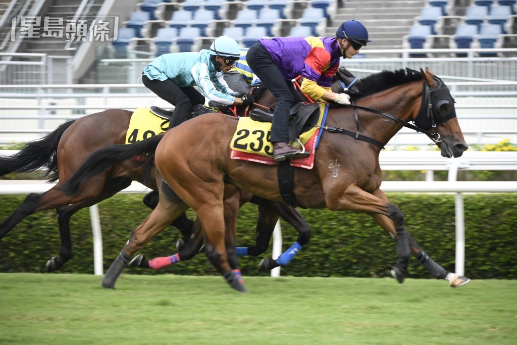 梁啟徽名下的「幸運星球」出爭頭場四班千二米。