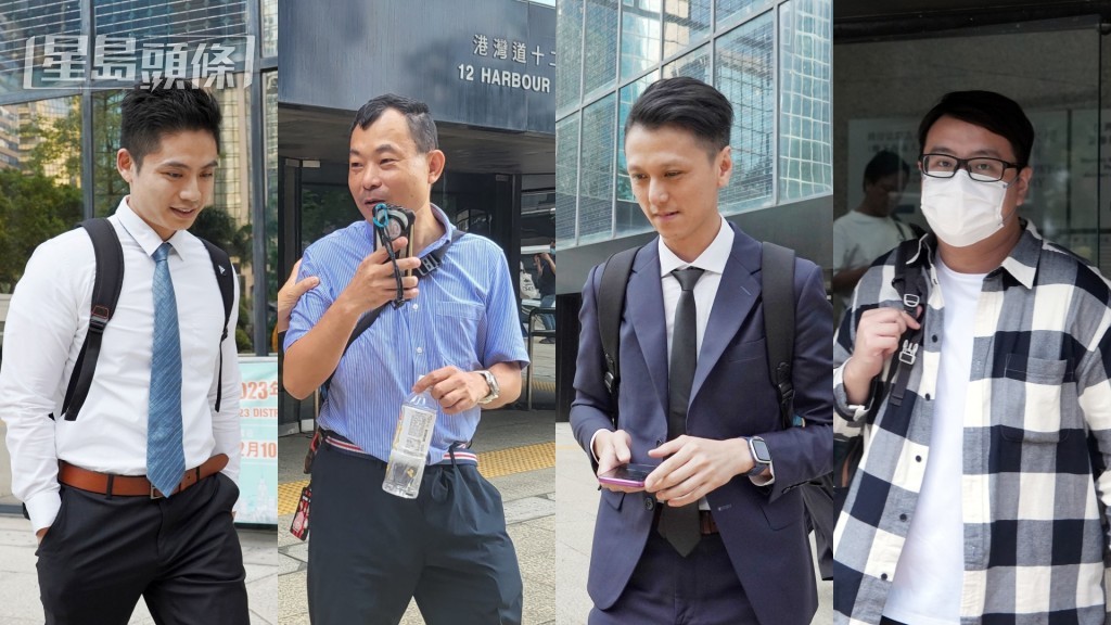 其餘被告由左至右：葉鑫昇、尹仲明、庾家豪及鄺浩林。資料圖片
