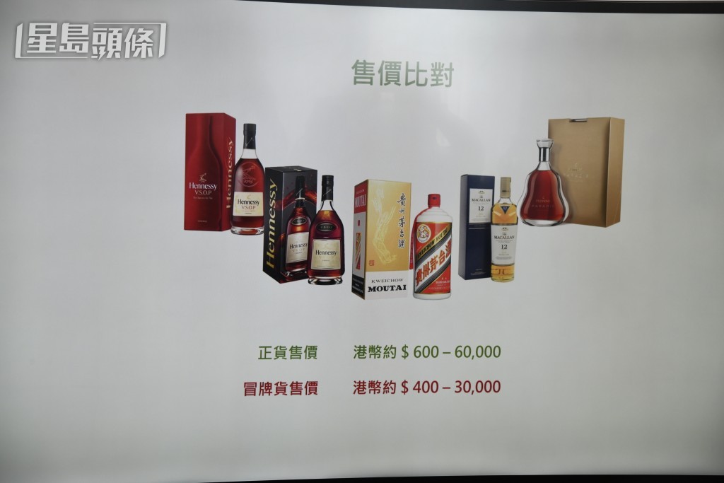 冒牌酒的售價遠低於正牌酒。