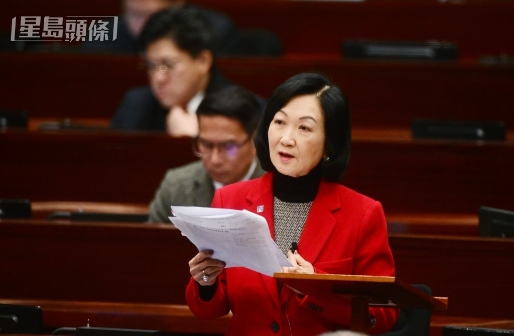 行會召集人、新民黨立法會議員葉劉淑儀。陳極彰攝 行會召集人、新民黨立法會議員葉劉淑儀。陳極彰攝