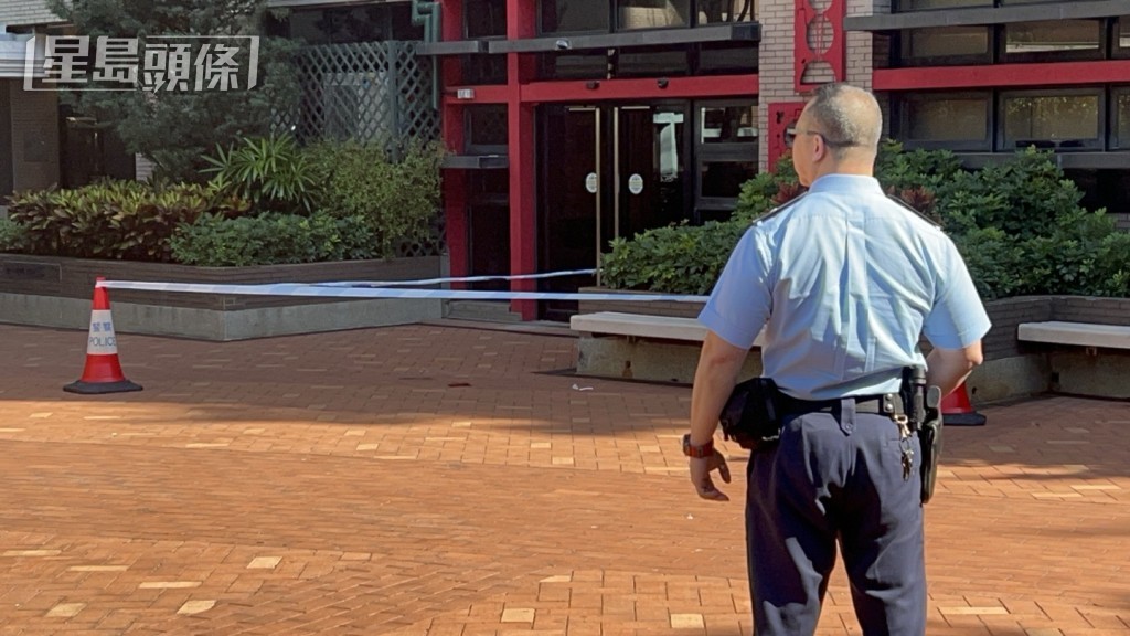 警員封鎖現場範圍。楊偉亨攝 警員封鎖現場範圍。楊偉亨攝