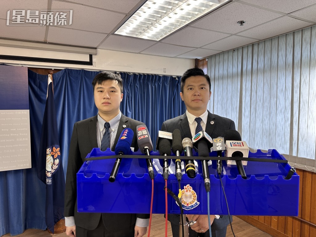 油尖警區刑事調查總督察陳熾華(右)及刑事調查隊高級督察陸智灝。 油尖警區刑事調查總督察陳熾華(右)及刑事調查隊高級督察陸智灝。