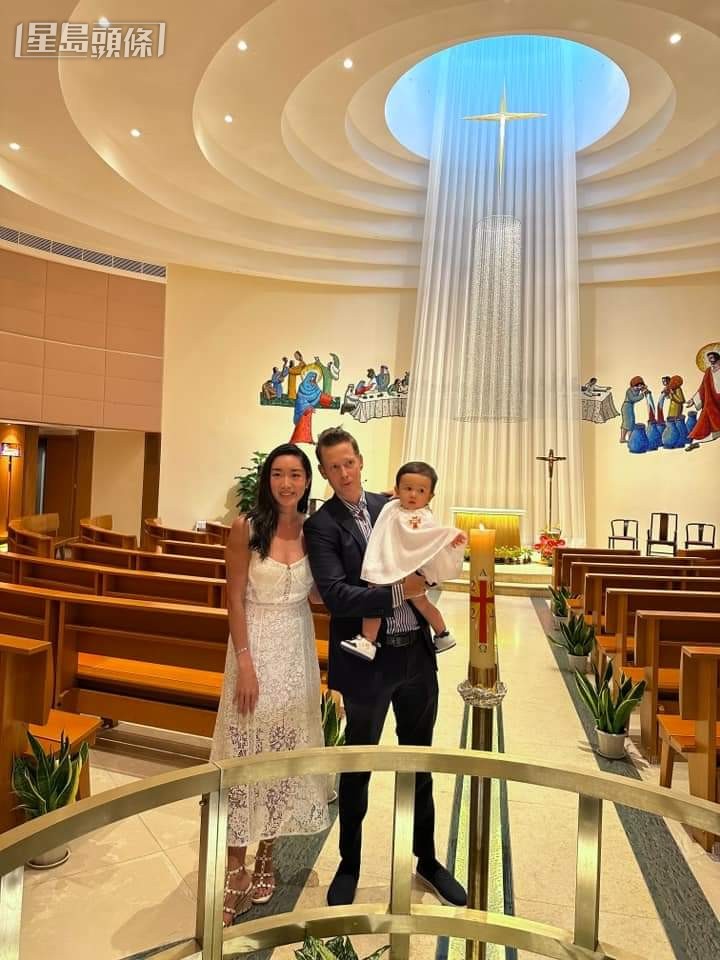 告津瑜(左)感謝上天賜了Enzo(右)給予她和George(中)。