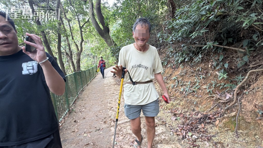 行山男子一度失蹤被尋獲,他無恙自行落山。梁國峰攝 行山男子一度失蹤被尋獲,他無恙自行落山。梁國峰攝