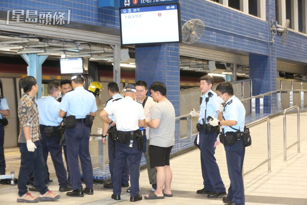 警員到場調查事件。黎志偉攝 警員到場調查事件。黎志偉攝