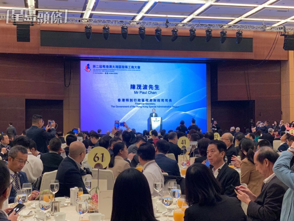 陳茂波表示，特區政府未來促進大灣區融合工作將有三方面重點。常彧璠攝