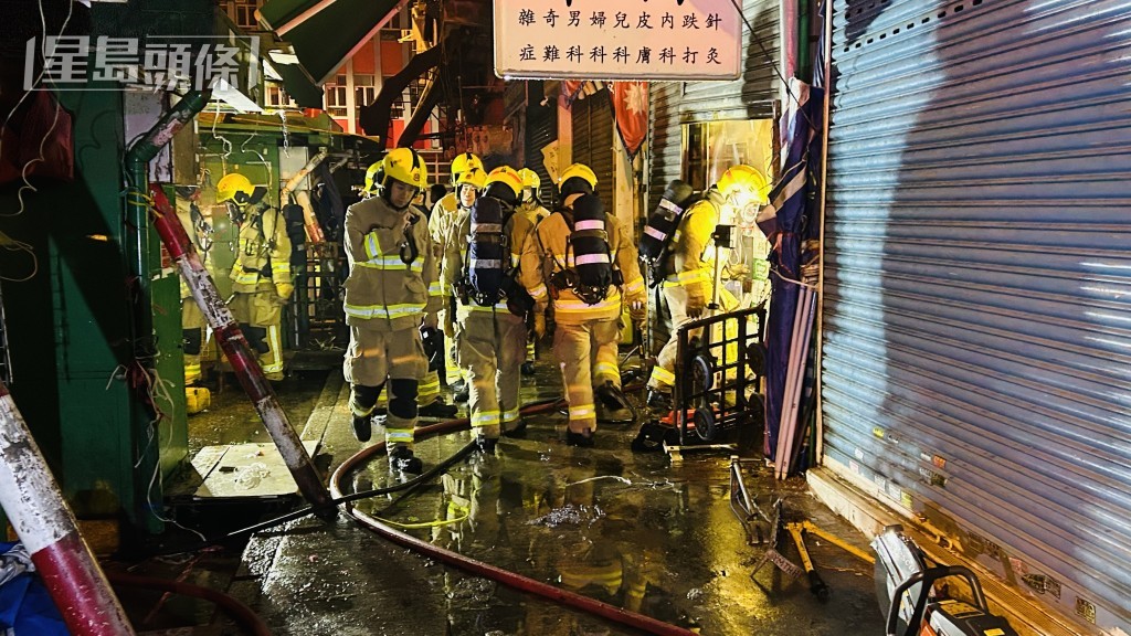 消防到場將火救熄。蔡楚輝攝 消防到場將火救熄。蔡楚輝攝