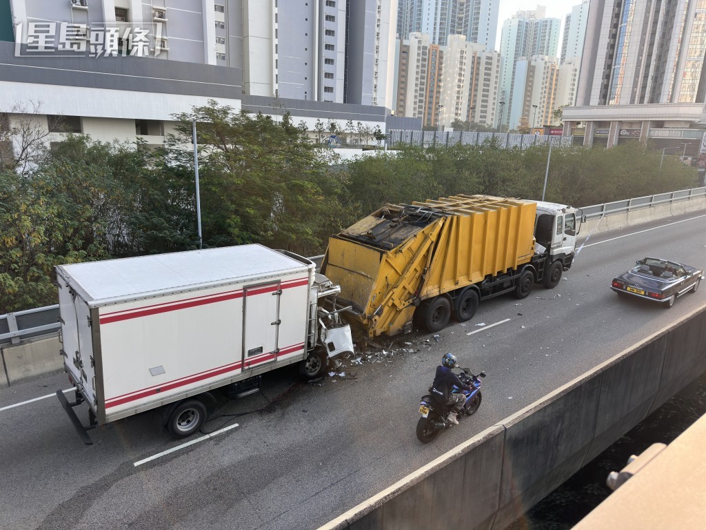 貨車撞垃圾車釀致命車禍。梁國峰攝