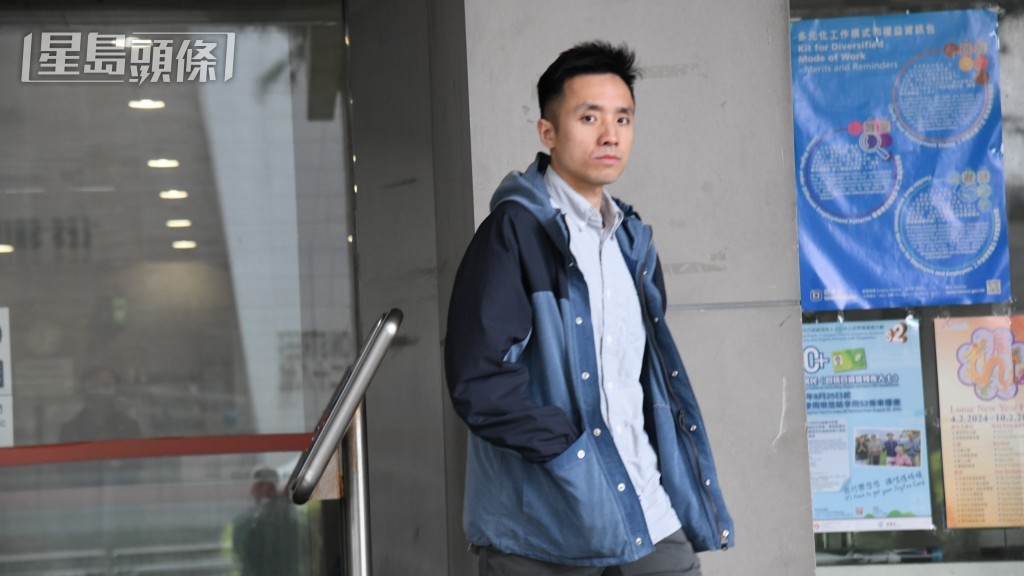 被告李育菁的丈夫。何健勇攝 被告李育菁的丈夫。何健勇攝