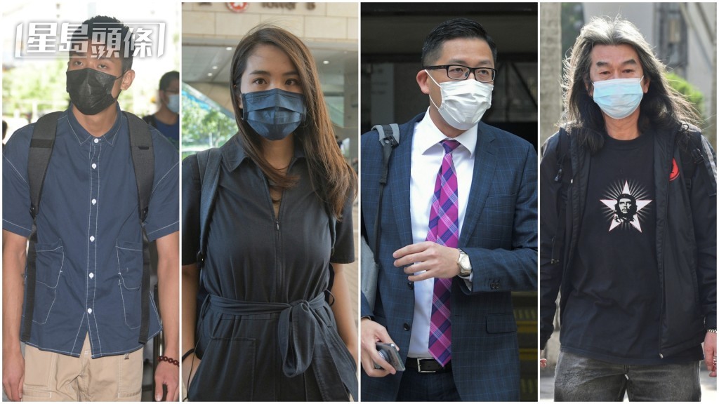 被告左起鄒家成、何桂藍、林卓廷和梁國雄在還柙當中。資料圖片 被告左起鄒家成、何桂藍、林卓廷和梁國雄在還柙當中。資料圖片