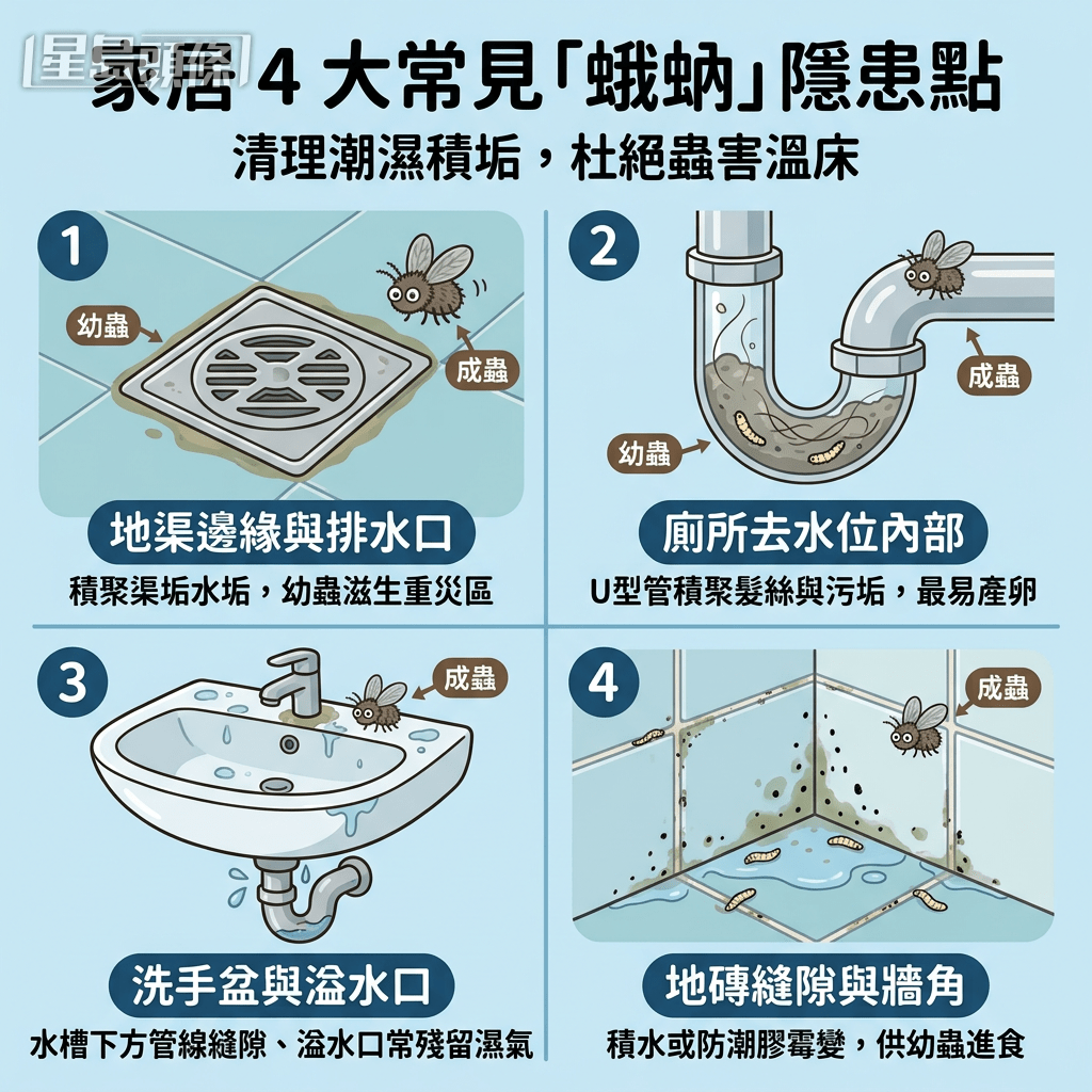 家居4大常見蛾蚋隱患點