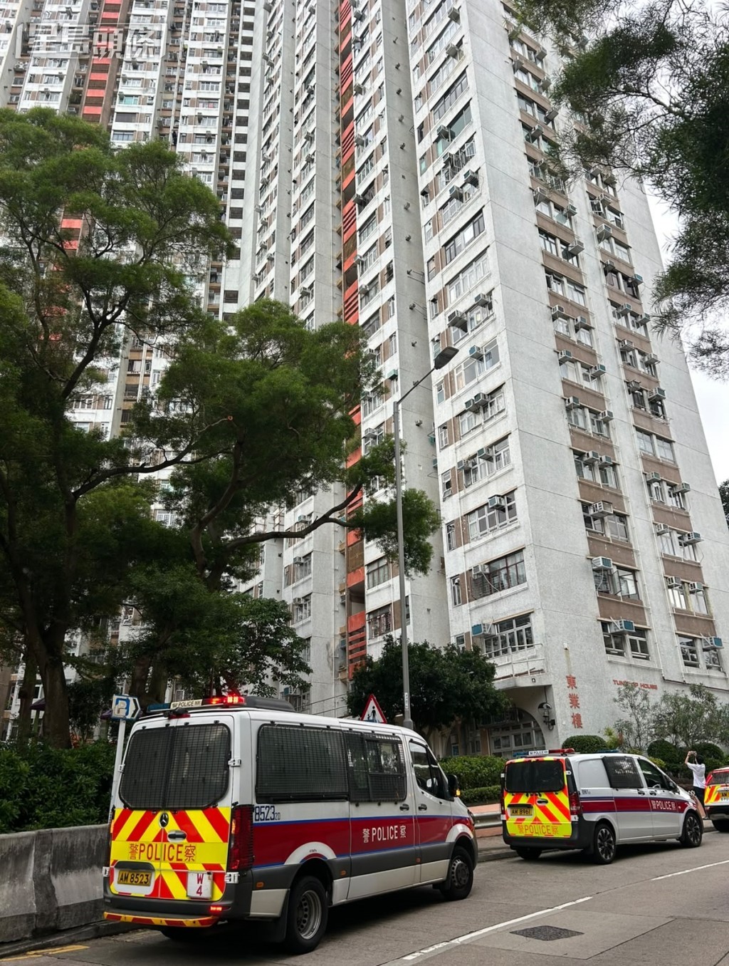 警員在場調查。曾志恆攝 警員在場調查。曾志恆攝