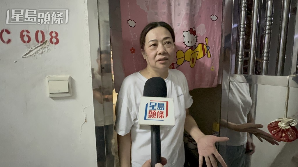住C座的韓女士大吐苦水,指連日來單位都停電。 住C座的韓女士大吐苦水,指連日來單位都停電。