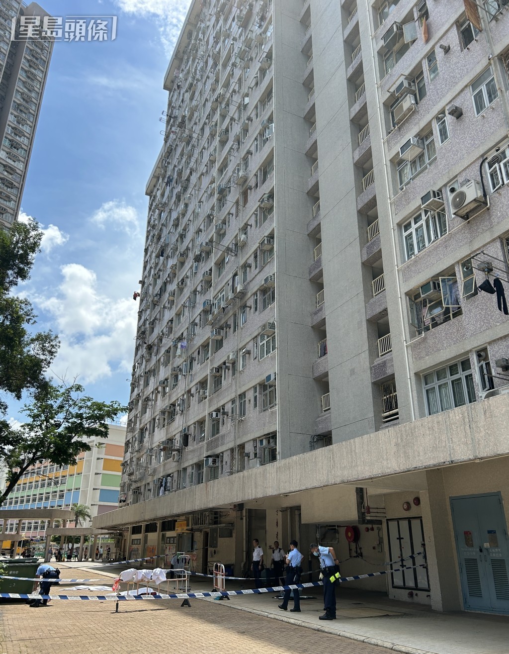 現場是景林邨景櫚樓。林思明攝 現場是景林邨景櫚樓。林思明攝