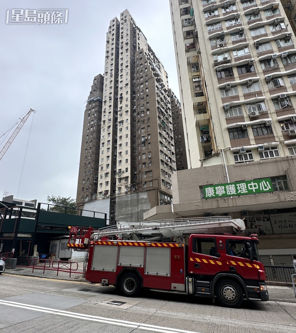消防到場。梁國峰攝 消防到場。梁國峰攝