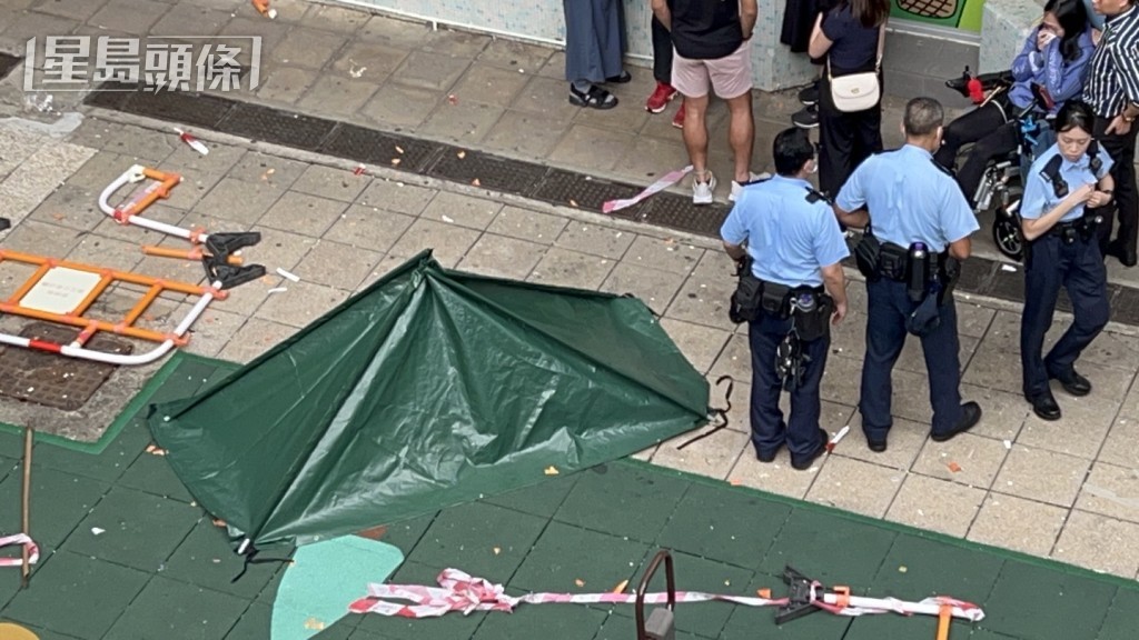 警方封鎖現場調查事件。楊偉亨攝 警方封鎖現場調查事件。楊偉亨攝