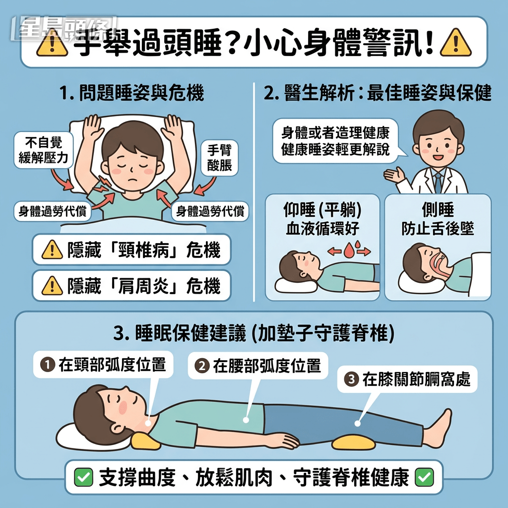 「手舉過頭」代表身體過勞 可能隱藏頸椎病、肩周炎危機