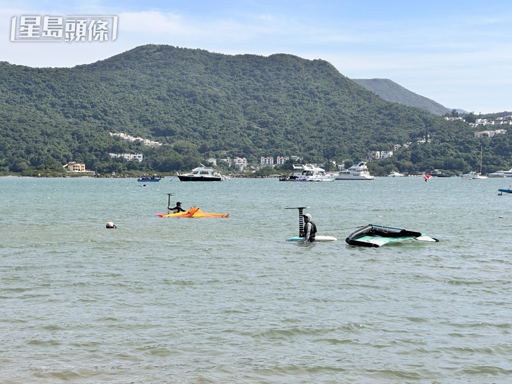 男子在西貢沙下徑一帶玩風翼衝浪，一度失蹤。梁國峰攝