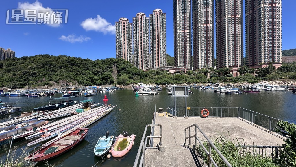 現場停泊多艘龍舟。