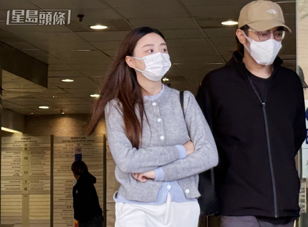 被告之一梁綺湘(左、女)。 被告之一梁綺湘(左、女)。