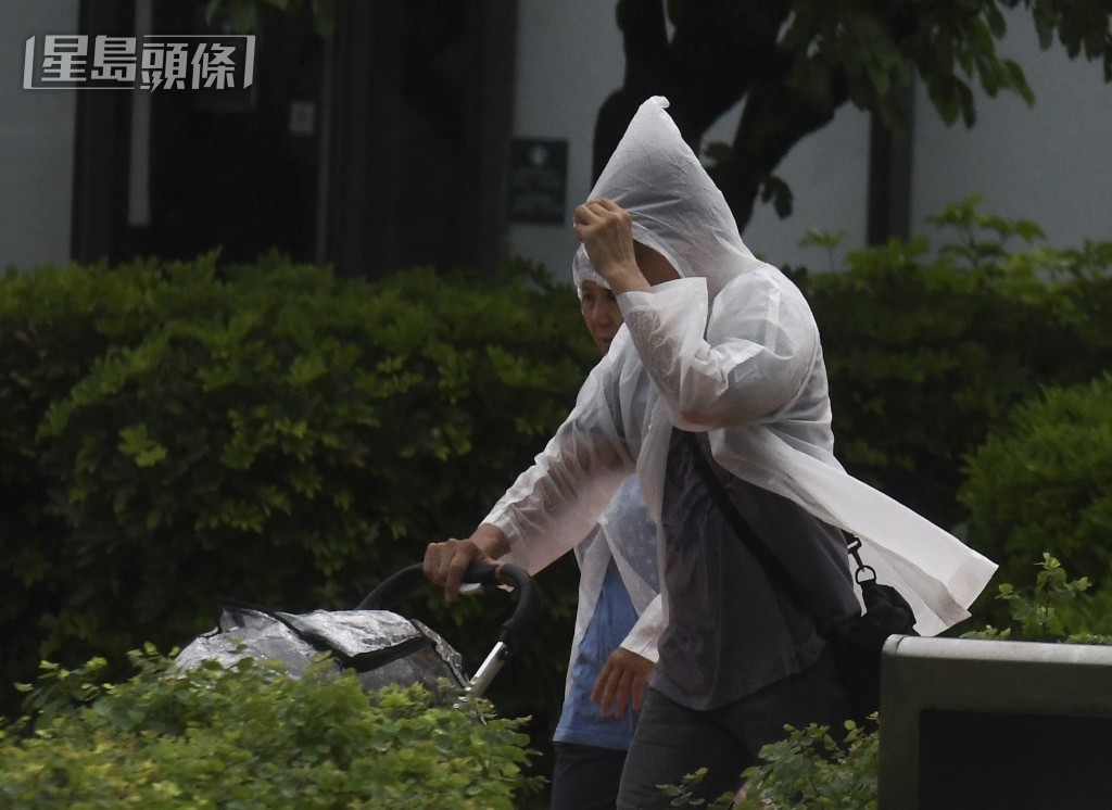八號風球下黃埔情況。何君健攝 八號風球下黃埔情況。何君健攝
