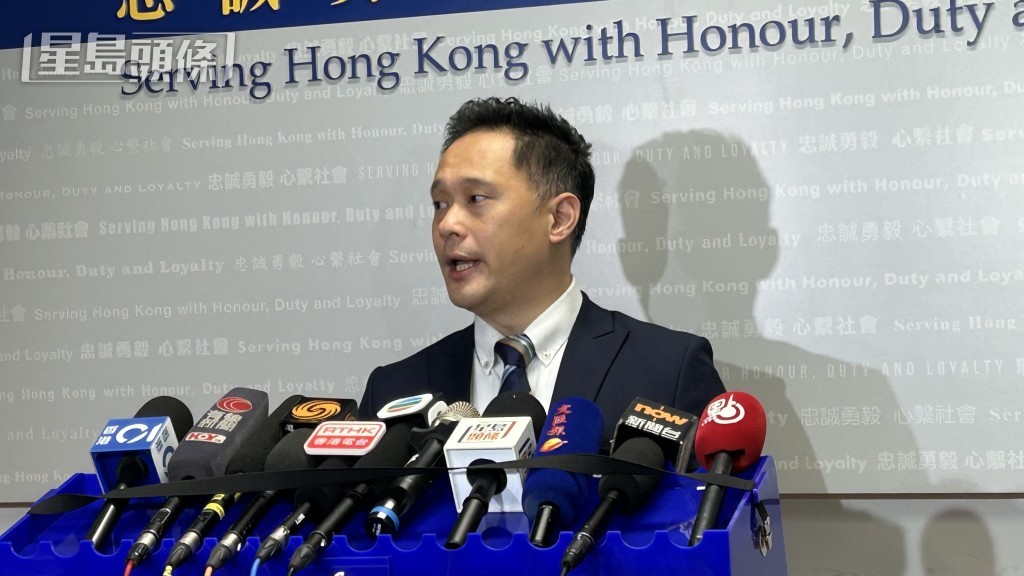 警方秀茂坪警區助理指揮官（刑事）警司温景亨簡介案情。蔡楚輝攝