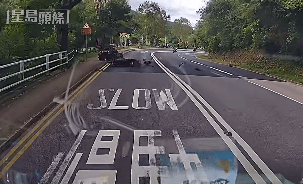 兩車發生猛烈相撞。fb：車cam L（香港群組）