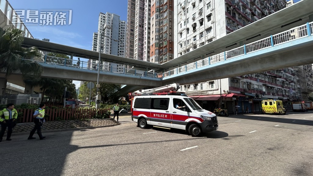 男子企圖跳橋,警方及消防到場處理。蔡楚輝攝 男子企圖跳橋,警方及消防到場處理。蔡楚輝攝