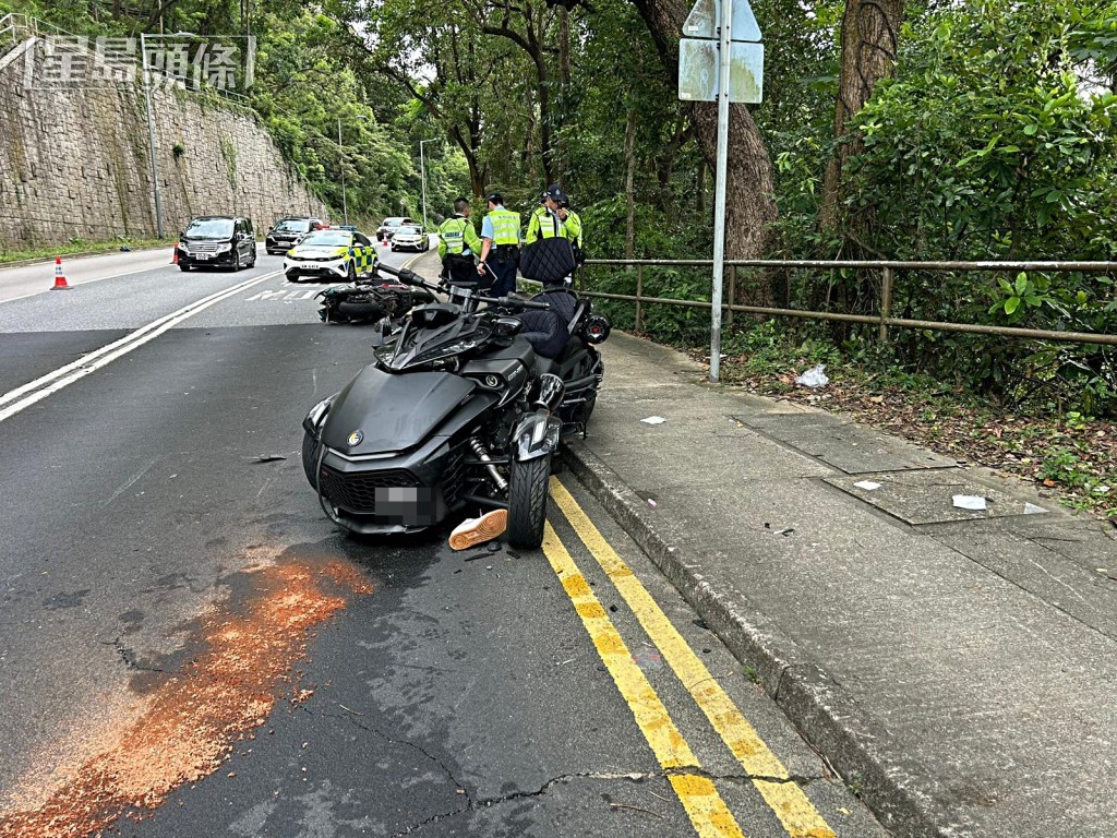 涉事三輪電單車疑漏油。曾志恆攝 涉事三輪電單車疑漏油。曾志恆攝