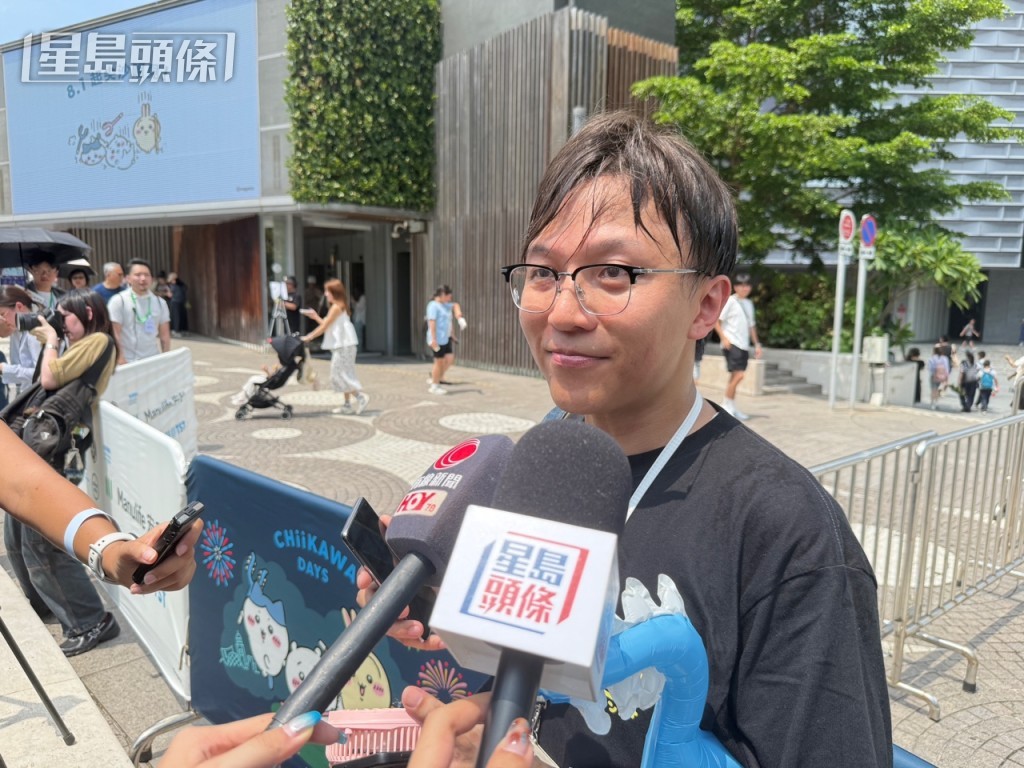 林先生指自己是Chiikawa的忠實粉絲,成功搶到門票。曹露尹攝 林先生指自己是Chiikawa的忠實粉絲,成功搶到門票。曹露尹攝