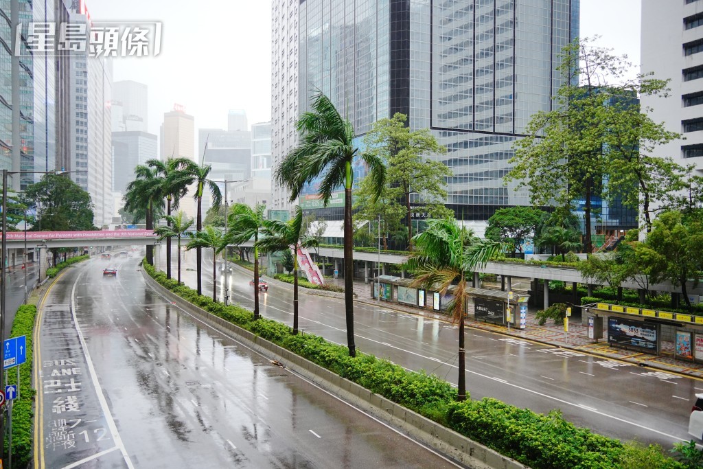 八號風下街道狀況。汪旭峰攝 八號風下街道狀況。汪旭峰攝