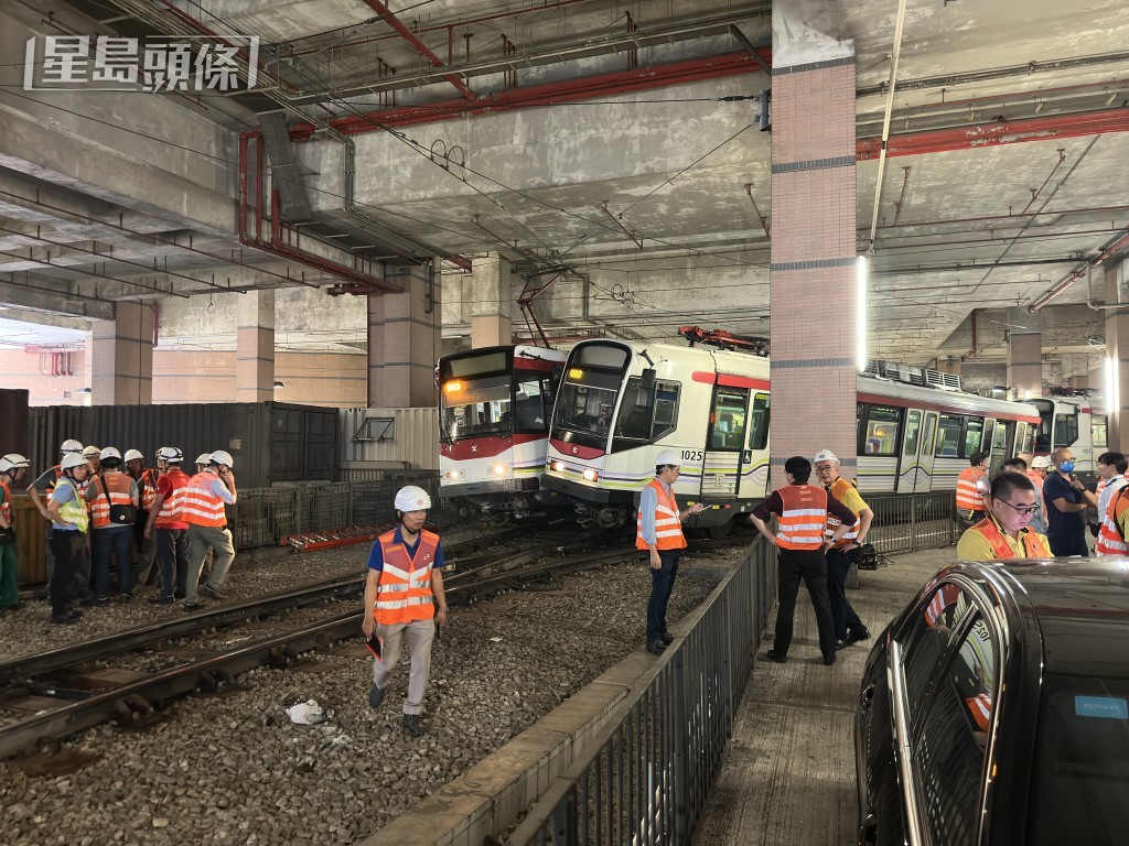 受事故影響,元朗站至塘坊村路段暫停服務。梁國峰攝 受事故影響,元朗站至塘坊村路段暫停服務。梁國峰攝